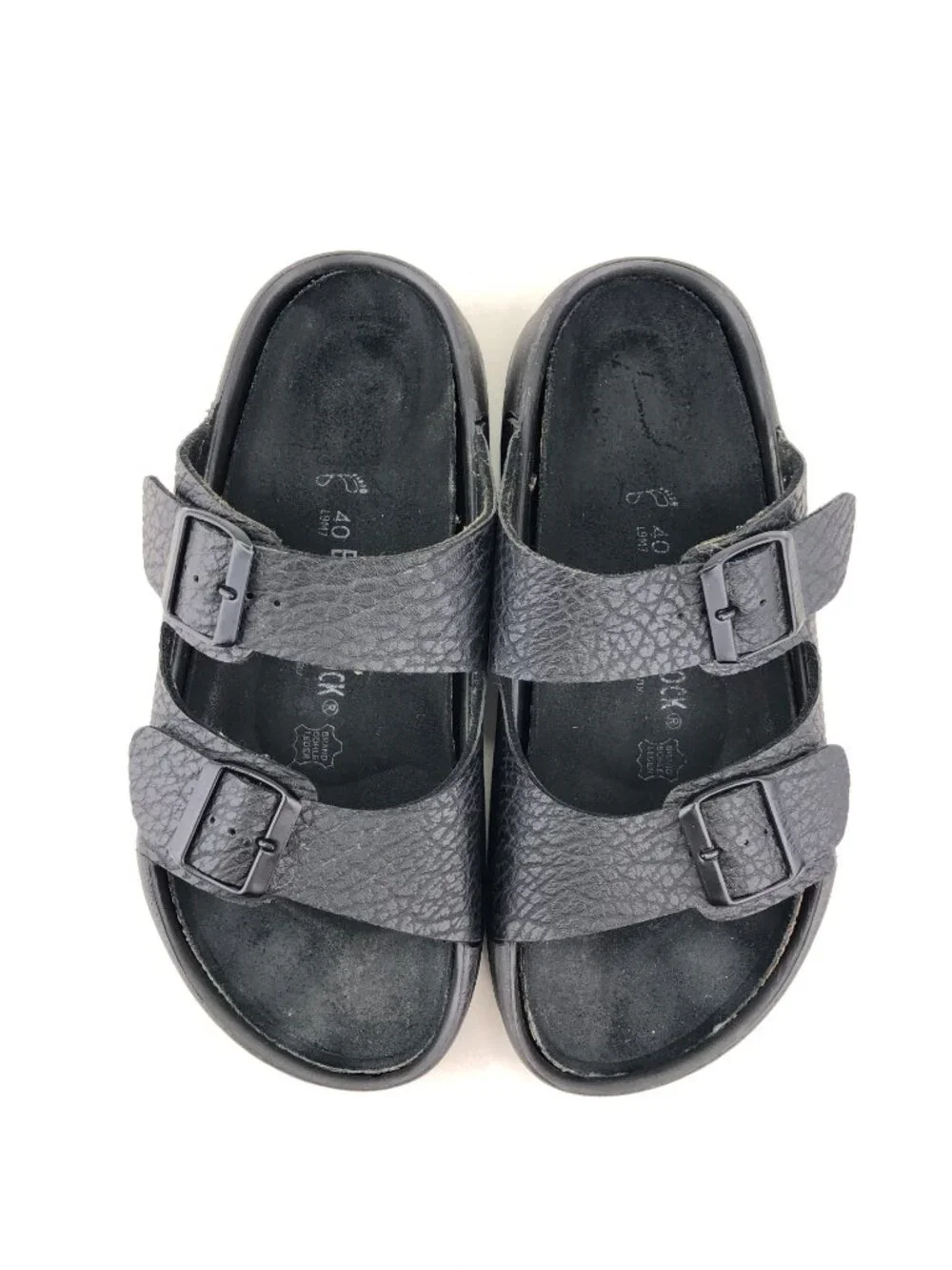 Birkenstock Tatami Black Leather Slide Sandals 9